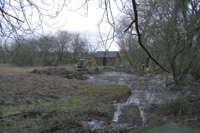 Picture of clearance work at Drumore Pond, December 2009, 24KB